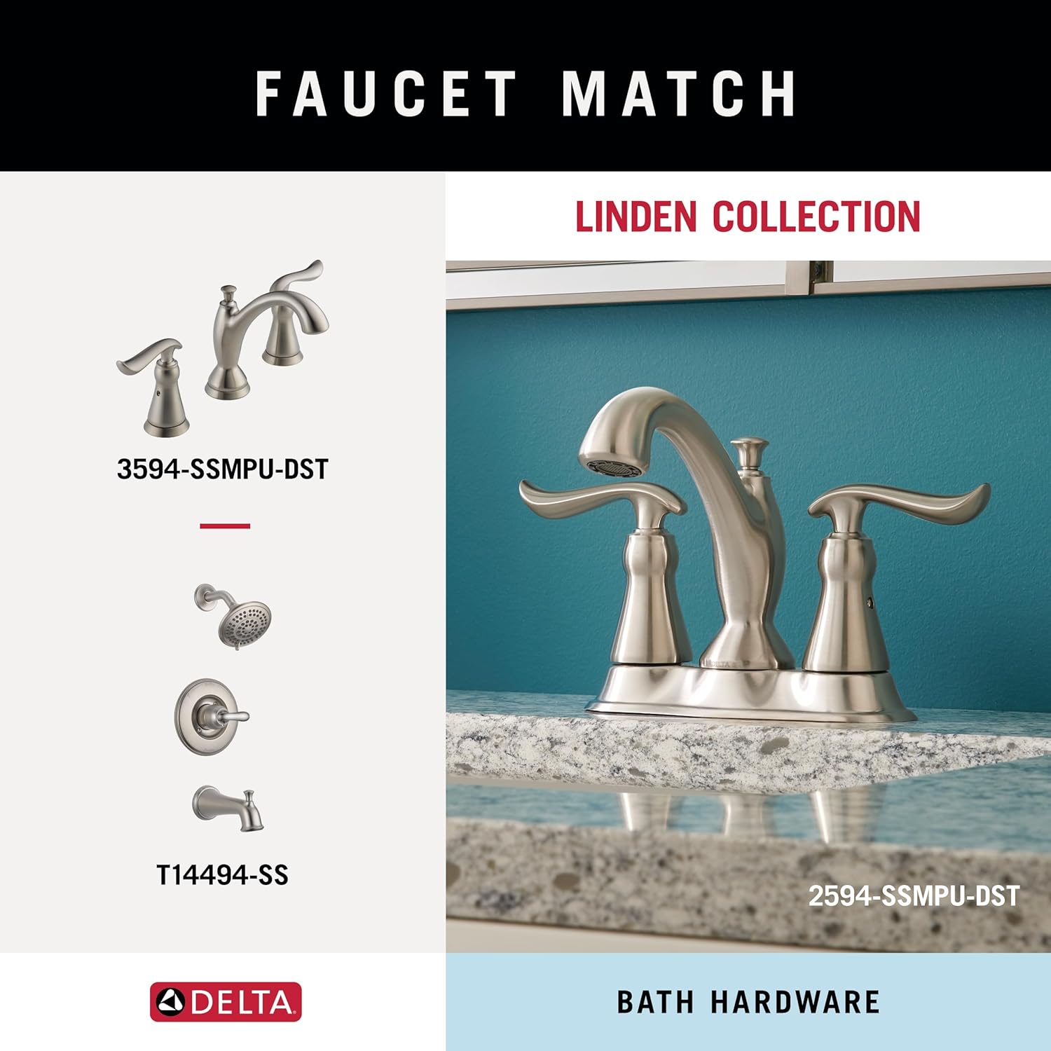 Delta Faucet 79446-SS Linden Towel Ring 1