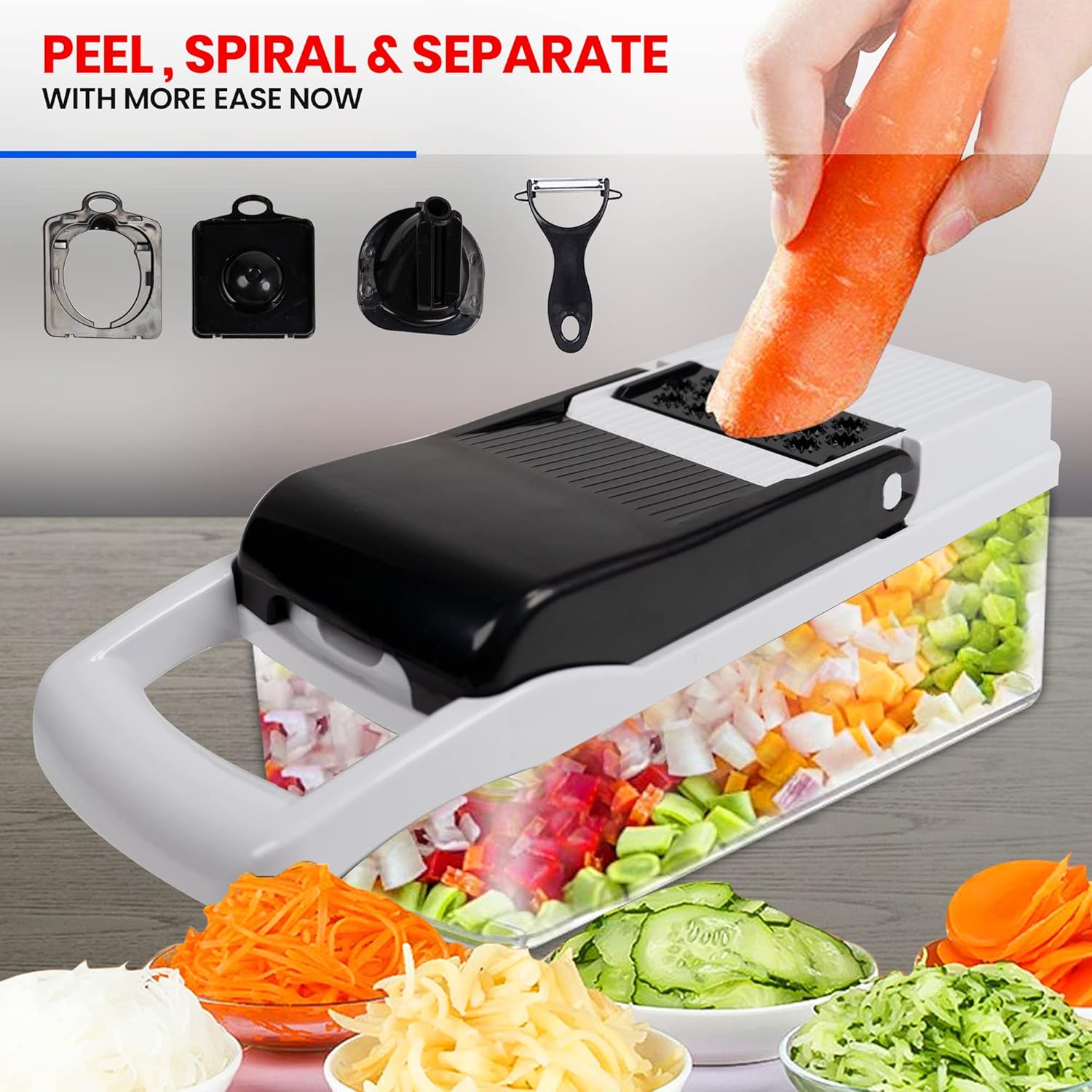 22-in-1 Veggie Chopper with Container and Gloves
