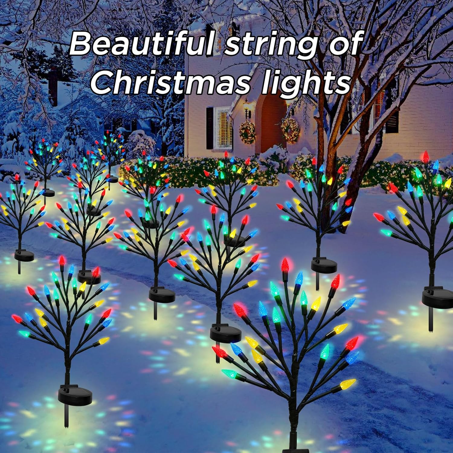 BeHiller Solar Strawberry Tree Lights 2PACK Outdoor Decor