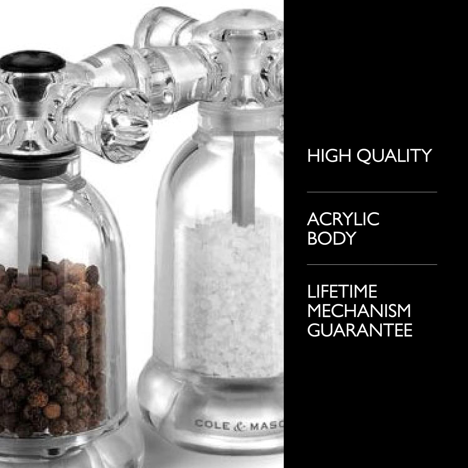 Cole Mason Acrylic Salt and Pepper Mill Set