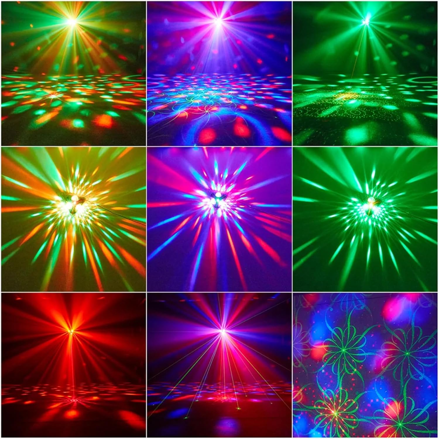4 in 1 Disco Ball DJ Party Lights with RGB Pattern Strobe