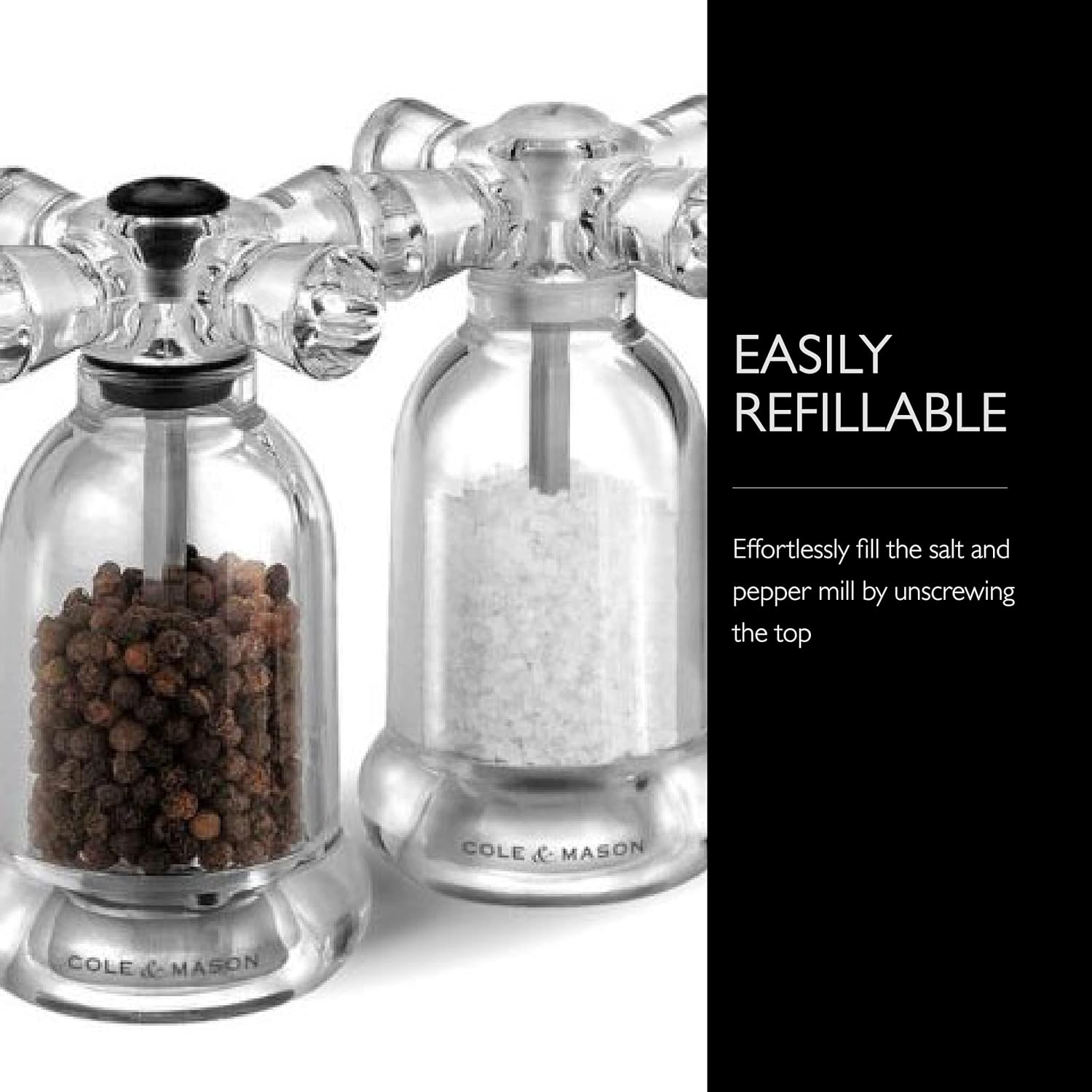Cole Mason Acrylic Salt and Pepper Mill Set