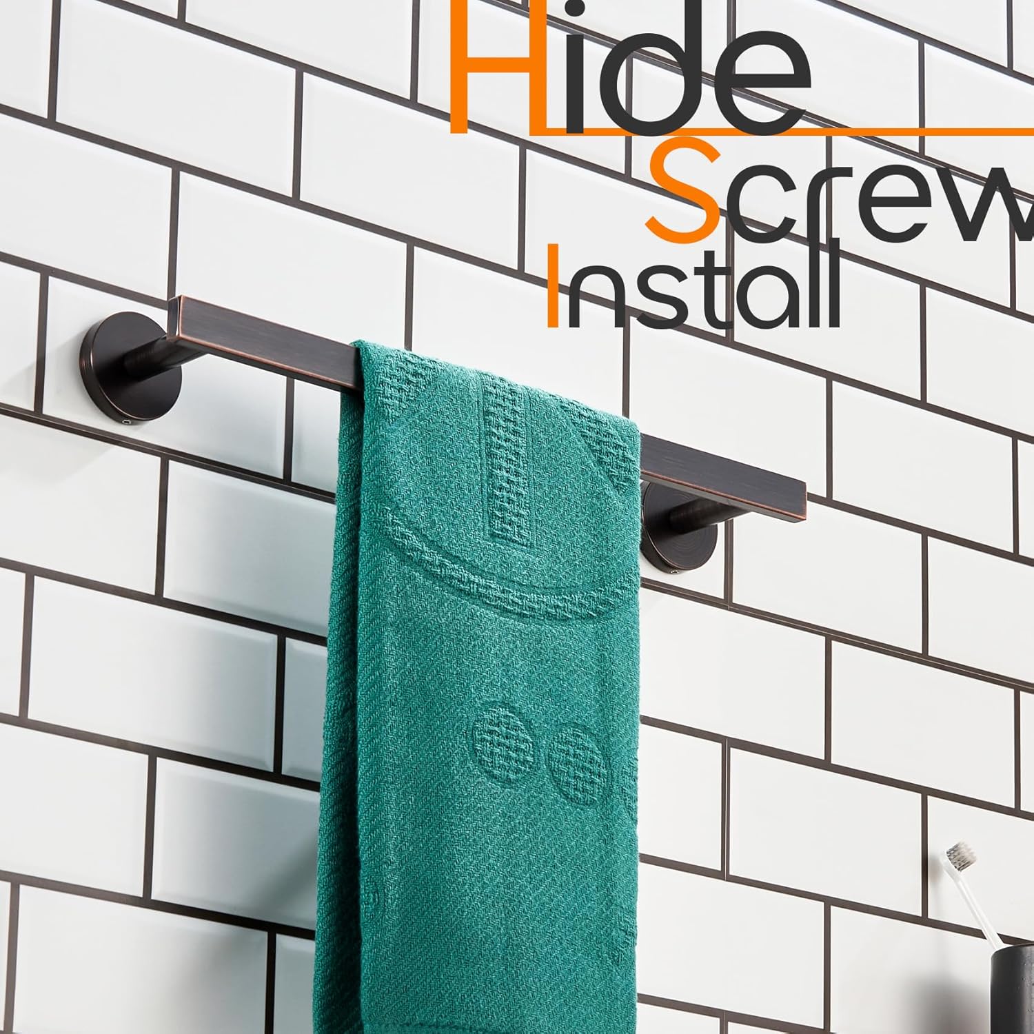 16 Inch Modern Towel Bar Oil Rubbed Bronze