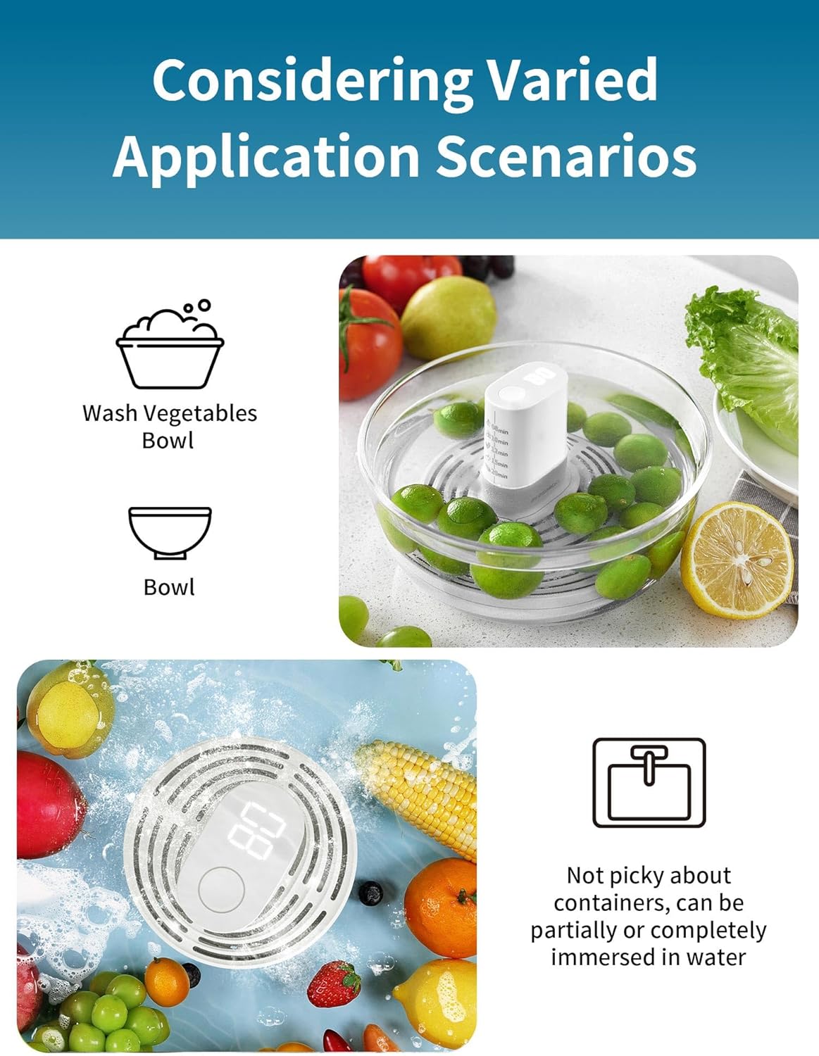 Fieemoo Fruit and Vegetable Washing Machine with OH-Ion Technology
