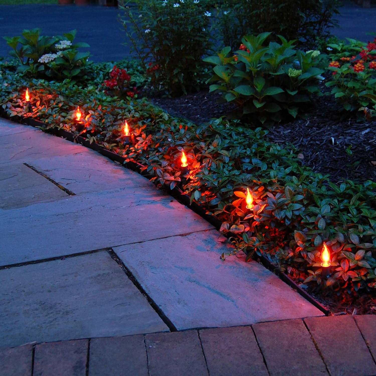 LumaBase Electric Pathway Lights with 10 Flickering Bulbs