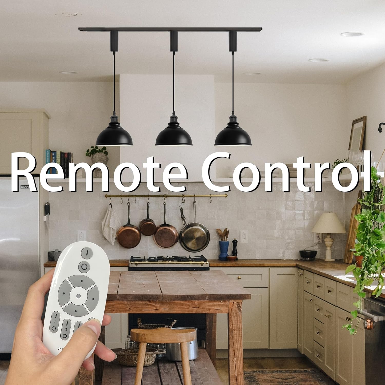 Adjustable J Track Pendant Lights with Remote Control
