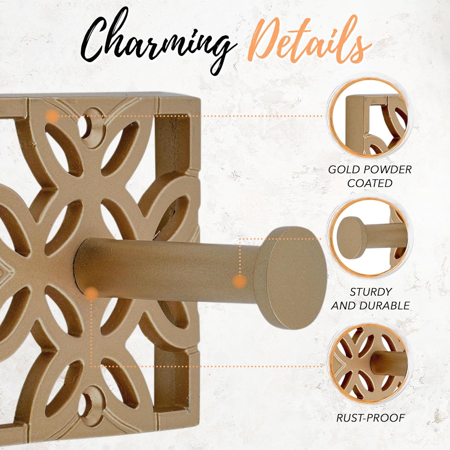 Autumn Alley 2 Pack Gold Hooks for Bathroom