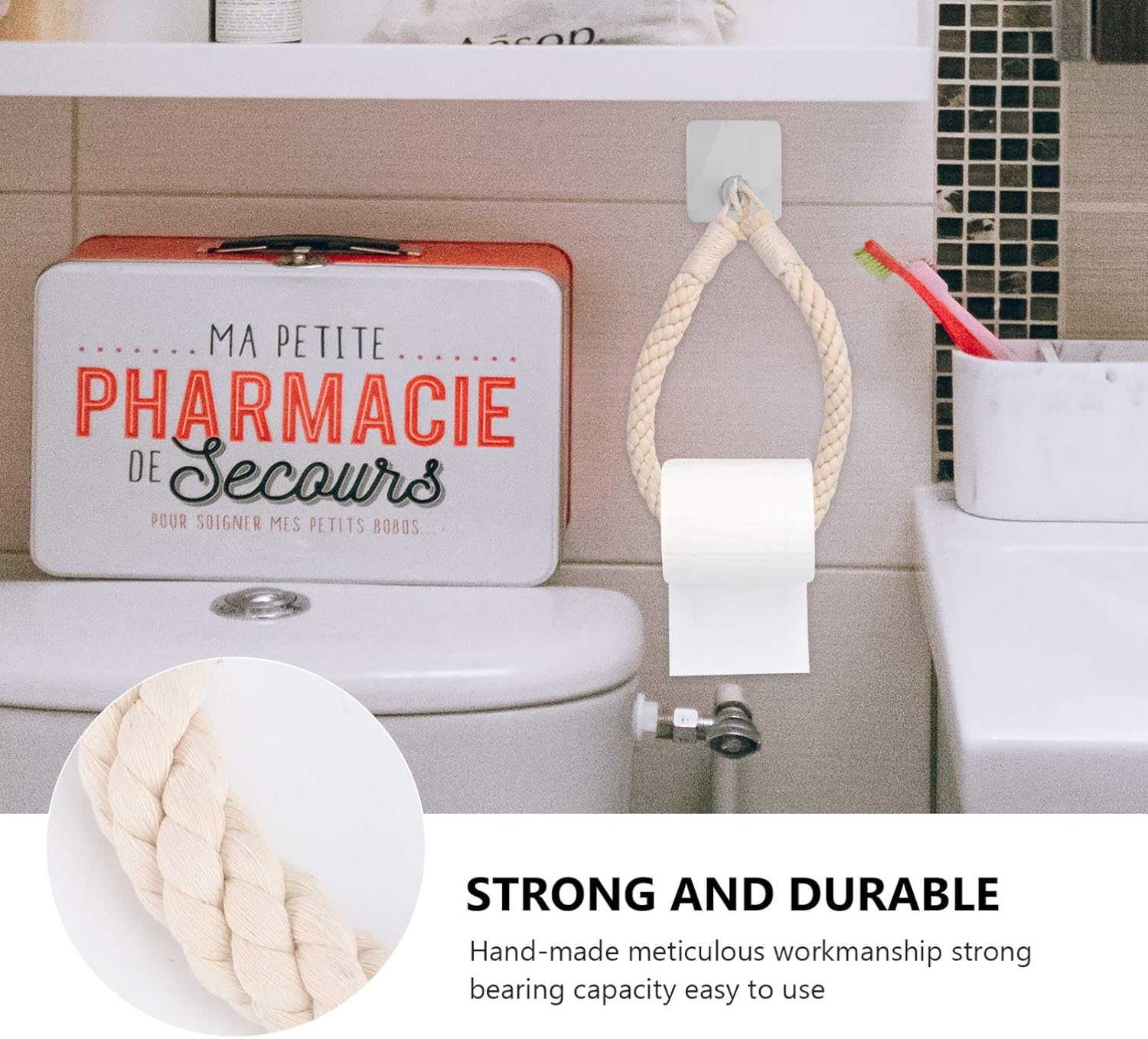 COHEALI Rope Toilet Paper Holder Wall Mount