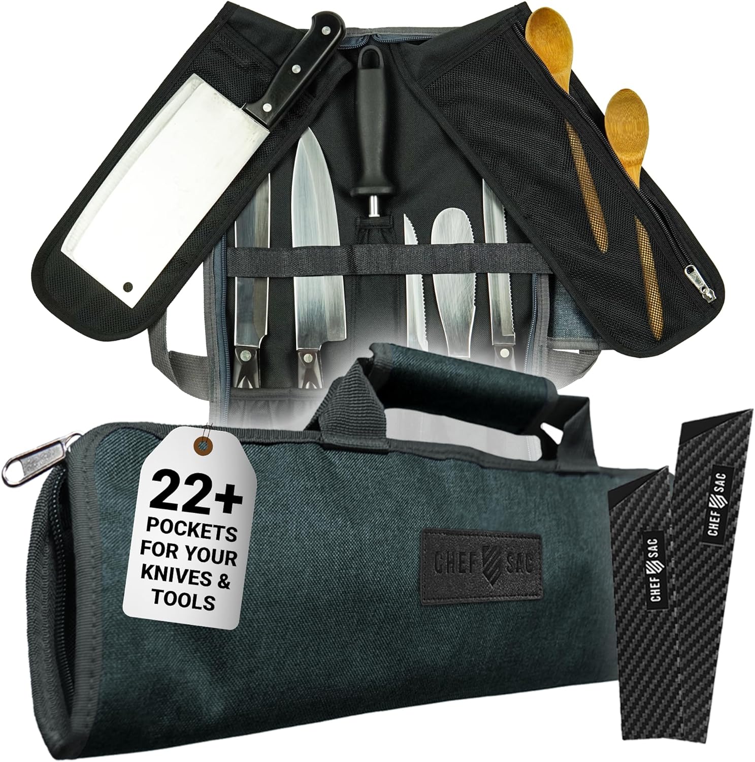 Chef Sac Chef Knife Roll Bag with 8 Pockets and 2 Flaps 1