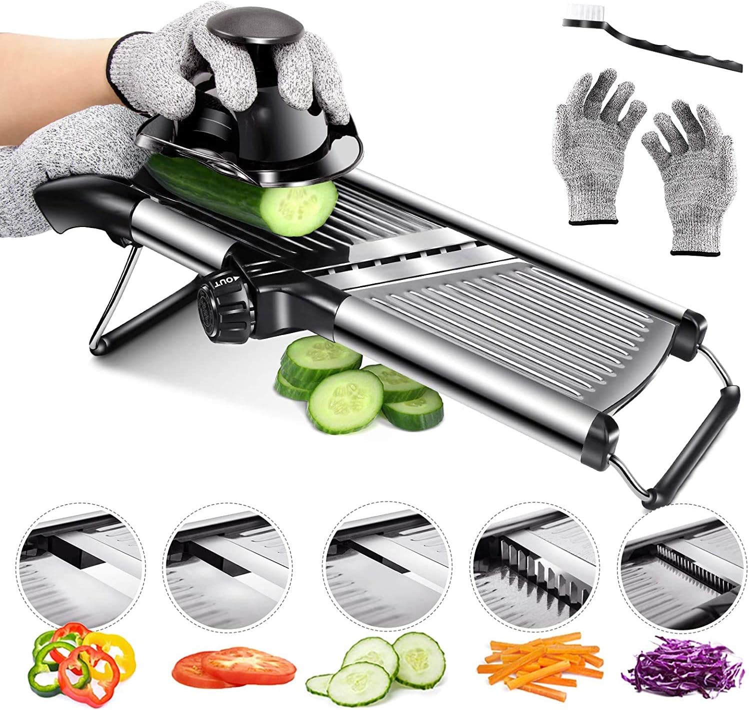 Masthome Mandoline Slicer with 36 Pack Cleaning Cloths
