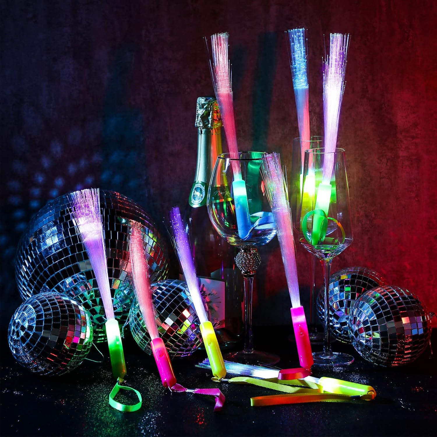 Junkin 200 Pcs LED Glow Wand Light Up Sticks with Batteries