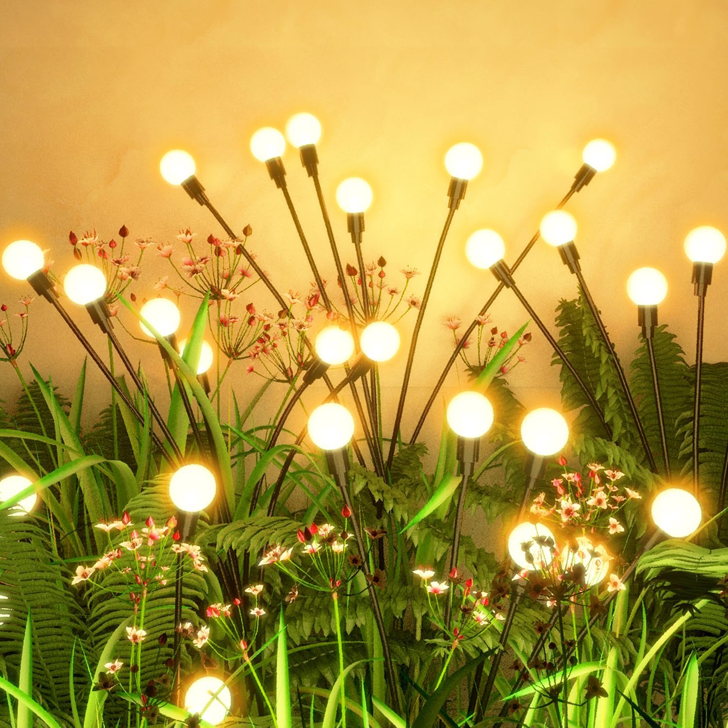 Flumy Solar Lights Outdoor Waterproof 2 Pack