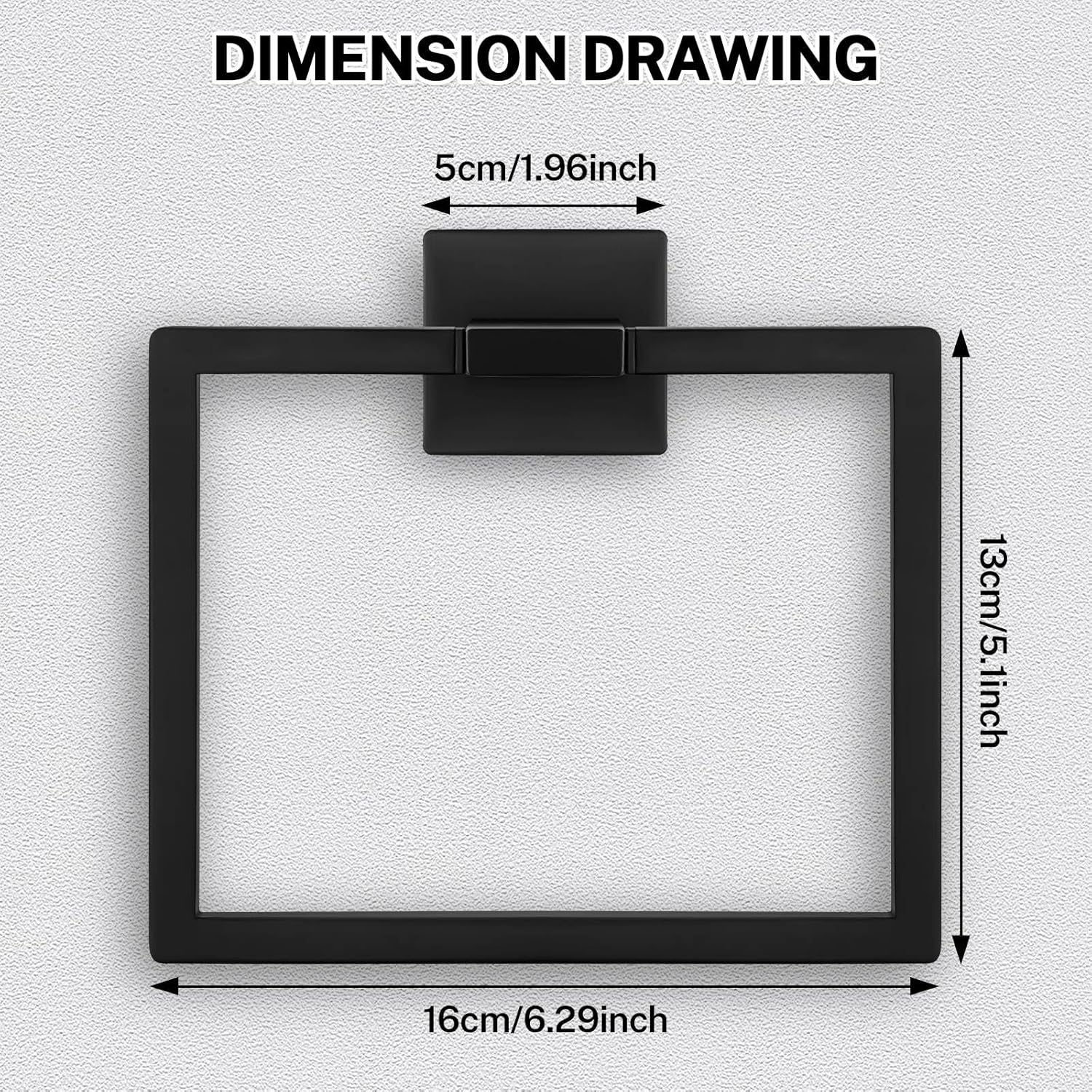 DUMDER Matte Black Rotatable Towel Ring