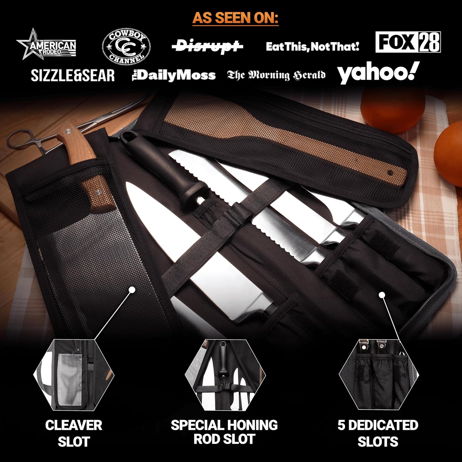 Chef Sac Chef Knife Roll Bag with 8 Pockets and 2 Flaps 1