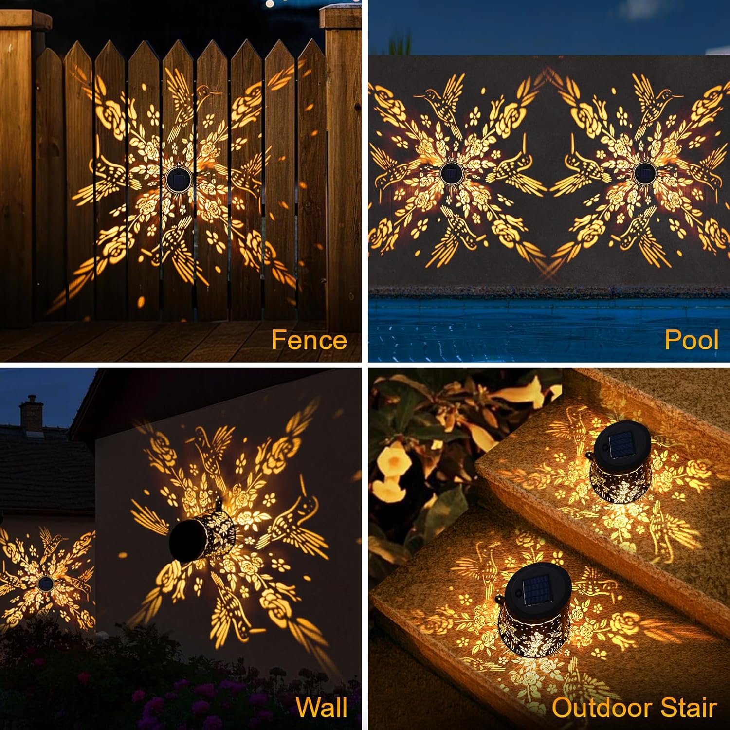 Likiyol 2 Pack Solar Fence Lights Ultra Bright