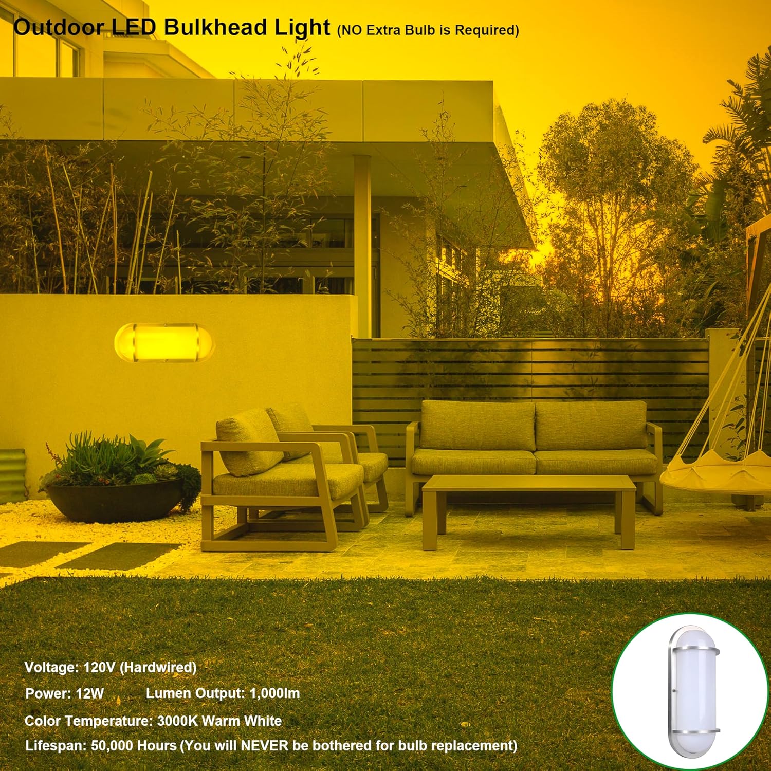 LIT-PaTH 12W LED Wall Lantern with Warm White Light
