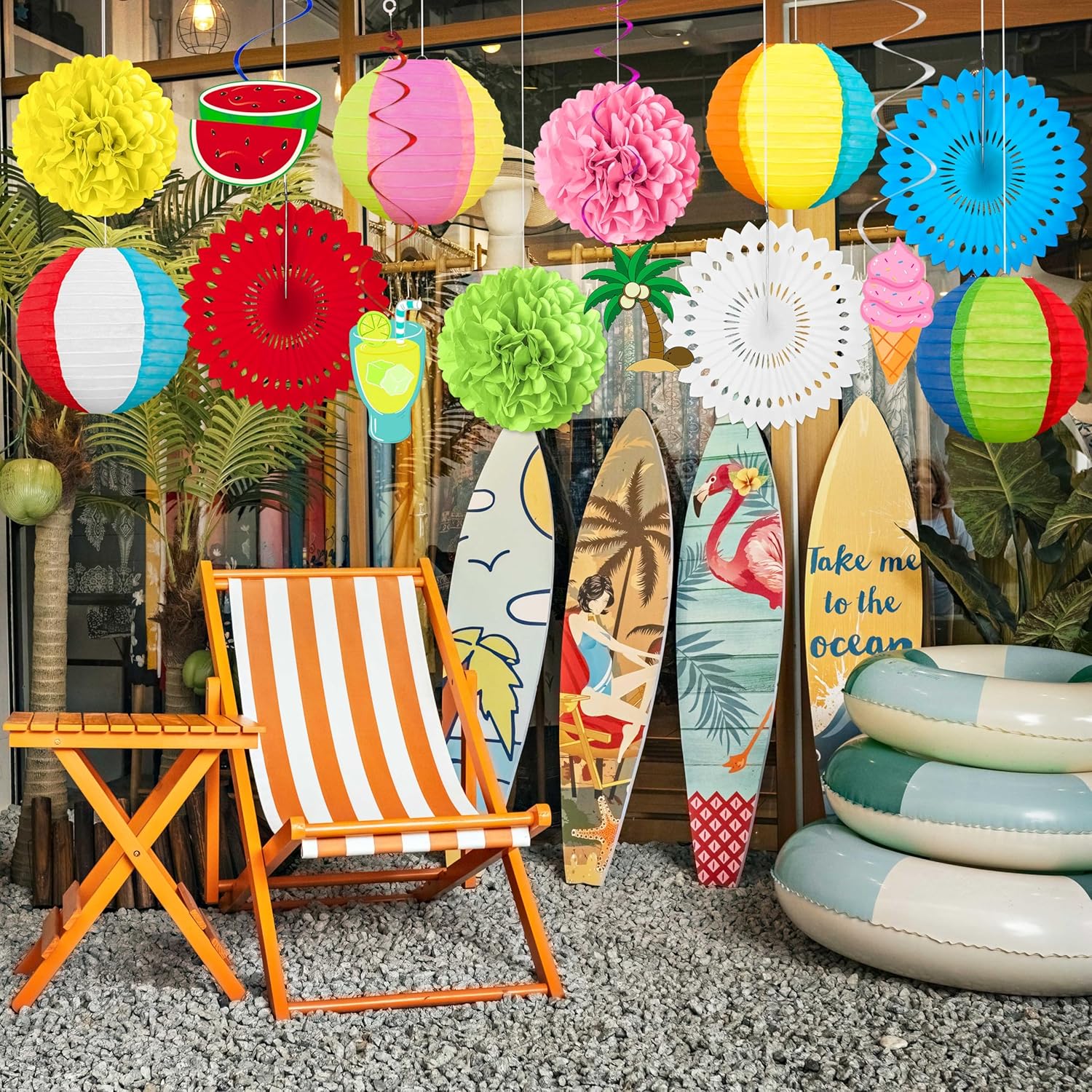14Pcs Renbuzhu Beach Party Decorations Set