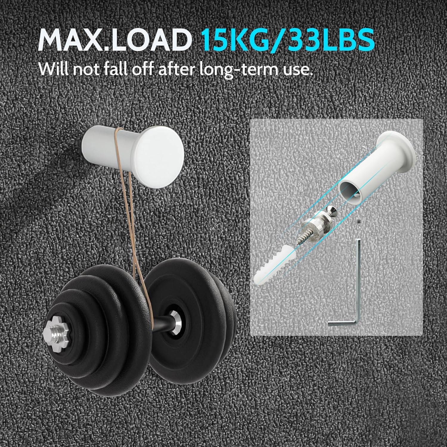 SAYAYO Matte White Robe Hooks 4 Pcs Heavy Duty Wall Mount