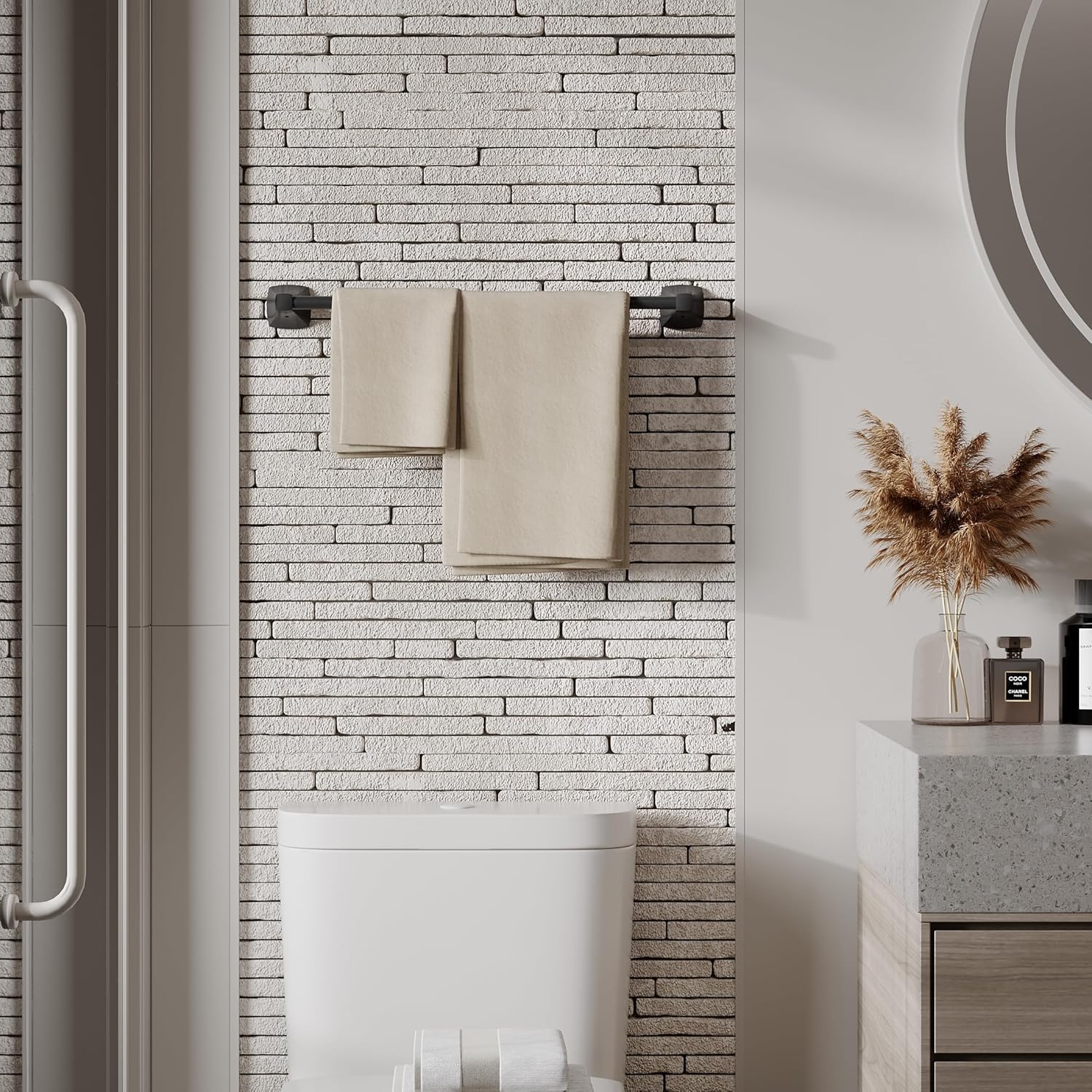 18 Inch Matte Black Towel Bar for Bathroom Kitchen