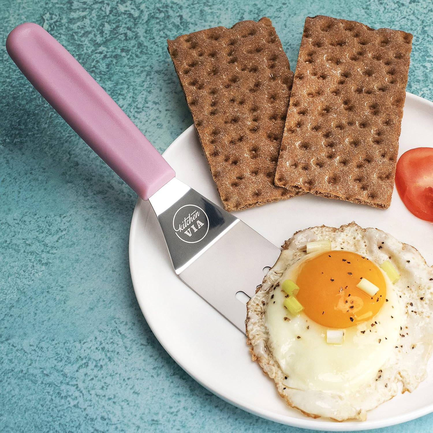 Pink Handle Cookie Spatula - Small and Heat Resistant
